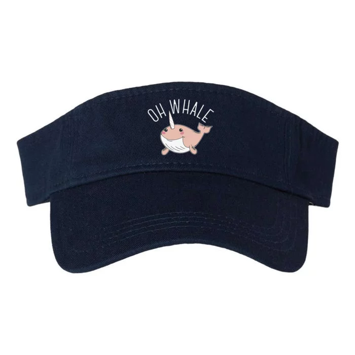 Oh Whale Cute Peach Narwhal Pun Graphic Valucap Bio-Washed Visor