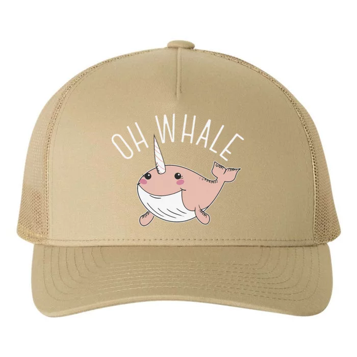 Oh Whale Cute Peach Narwhal Pun Graphic Yupoong Adult 5-Panel Trucker Hat