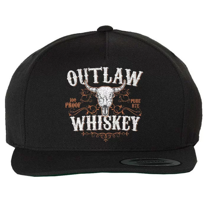 Outlaw Whiskey Country Vintage Wool Snapback Cap