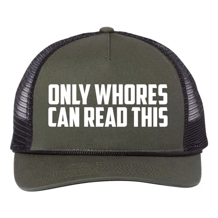 Only Whores Can Read This Funny Retro Rope Trucker Hat Cap