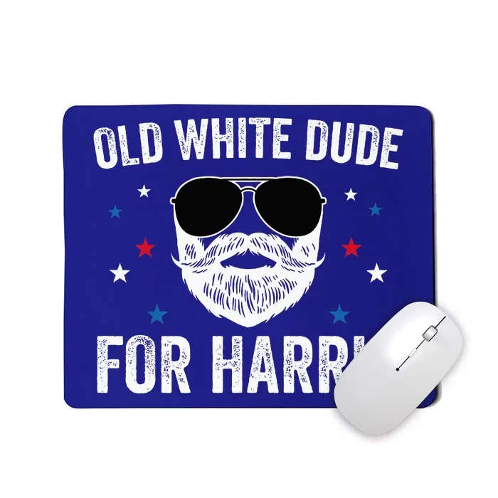 Old White Dude For Harris Comma La 2024 White Beard Premium Mousepad