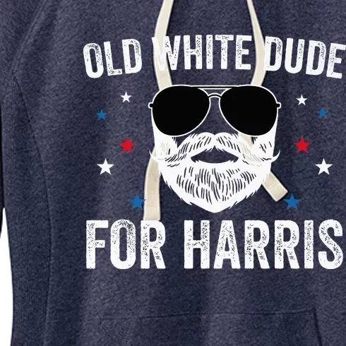 Old White Dude For Harris Comma La 2024 White Beard Premium Women's Fleece Hoodie