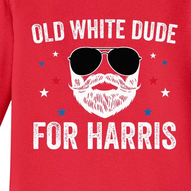 Old White Dude For Harris Comma La 2024 White Beard Premium Baby Long Sleeve Bodysuit