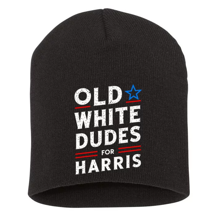 Old White Dudes For Harris Kamala 2024 Short Acrylic Beanie