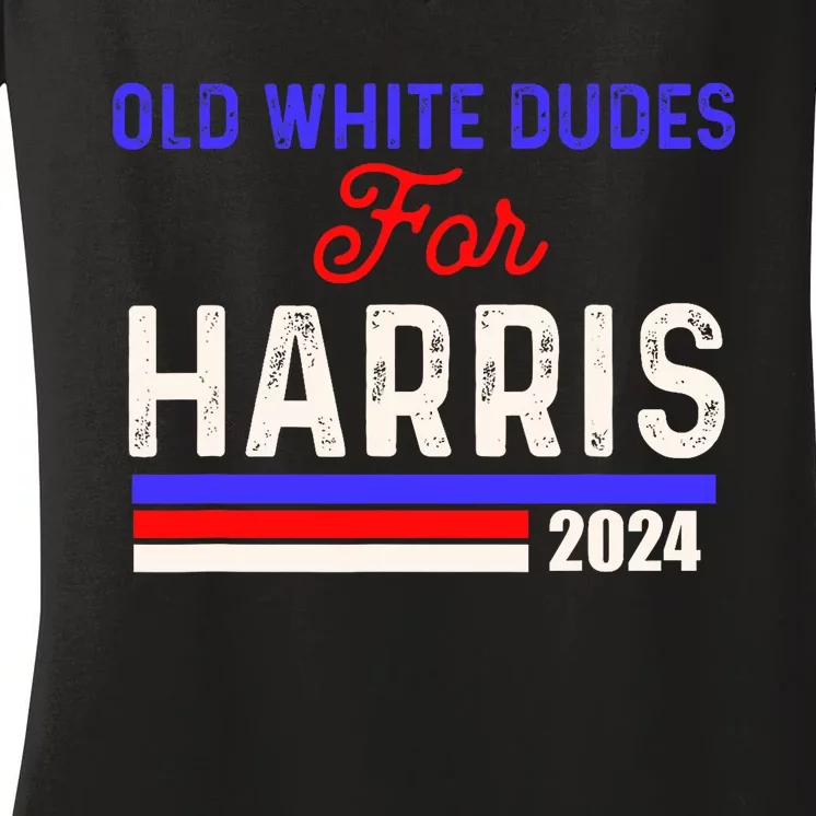 Old White Dude For Harris Women's V-Neck T-Shirt