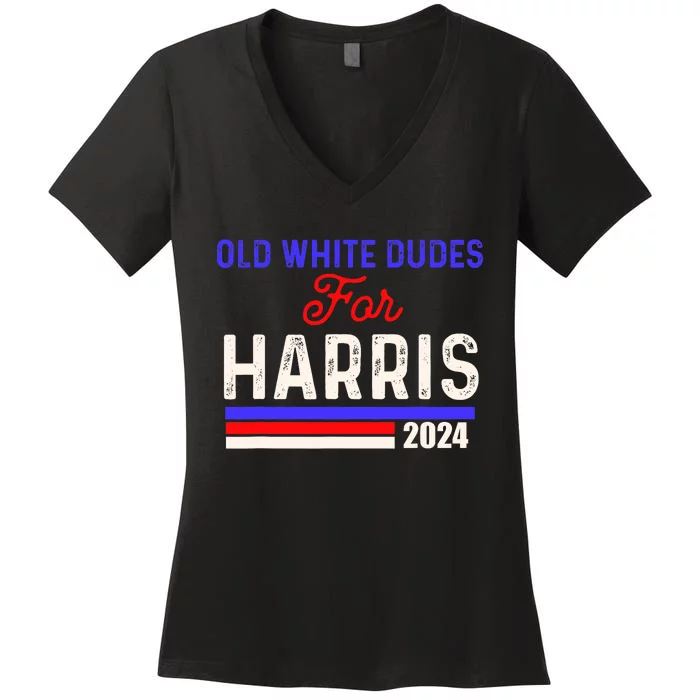 Old White Dude For Harris Women's V-Neck T-Shirt