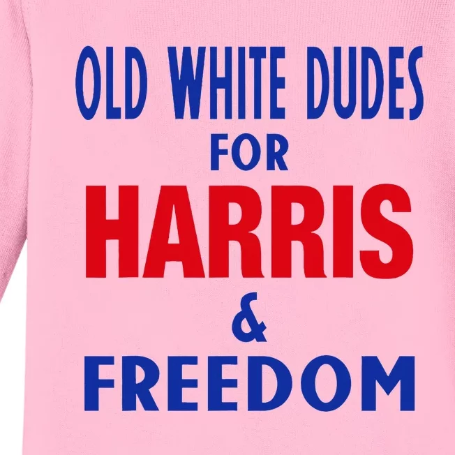 Old White Dudes For Harris And Freedom Vote President 2024 Baby Long Sleeve Bodysuit