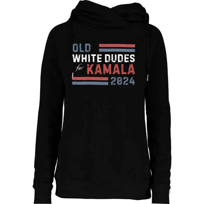 Old White Dudes For Kamala Womens Funnel Neck Pullover Hood