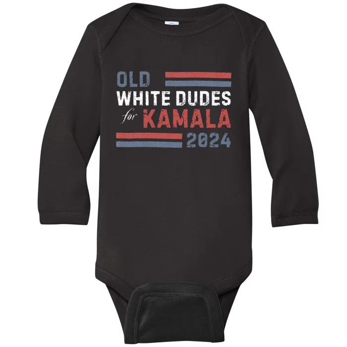 Old White Dudes For Kamala Baby Long Sleeve Bodysuit