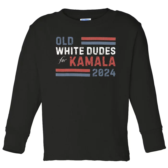 Old White Dudes For Kamala Toddler Long Sleeve Shirt