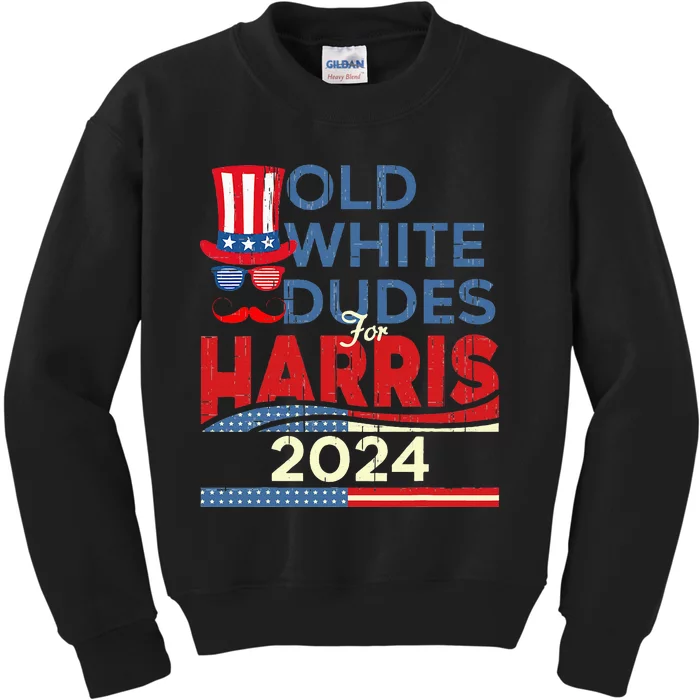 Old White Dude For Kamala Harris First Female President Kids Sweatshirt