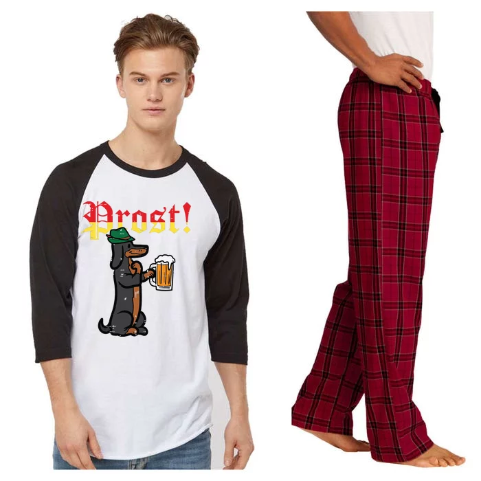 Oktoberfest Wiener Dog Prost German Costume Raglan Sleeve Pajama Set