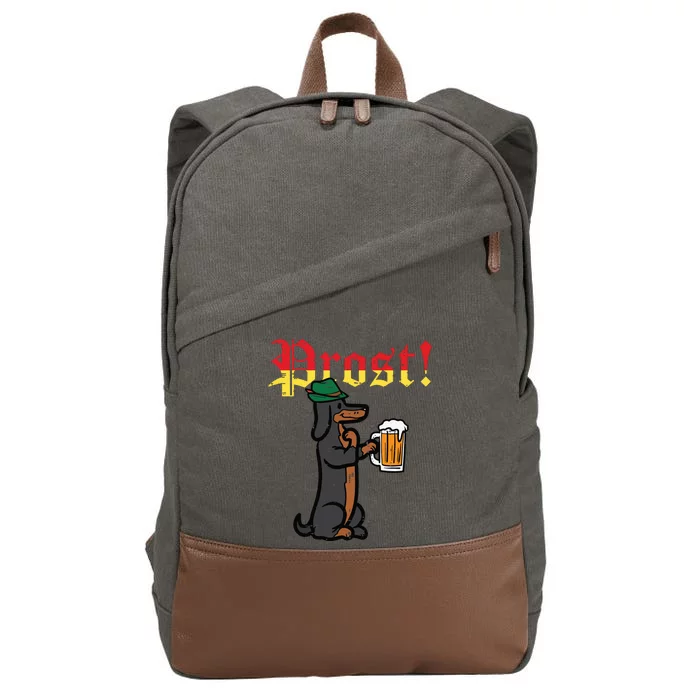 Oktoberfest Wiener Dog Prost German Costume Cotton Canvas Backpack