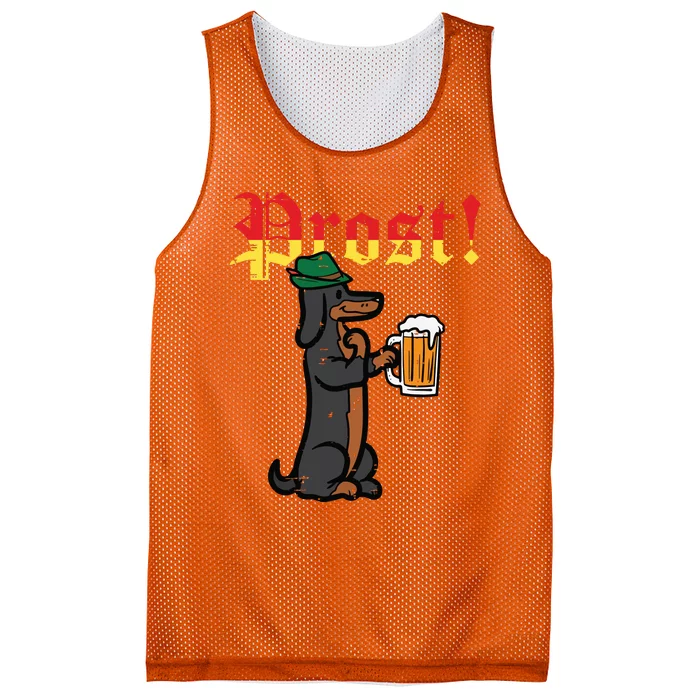 Oktoberfest Wiener Dog Prost German Costume Mesh Reversible Basketball Jersey Tank