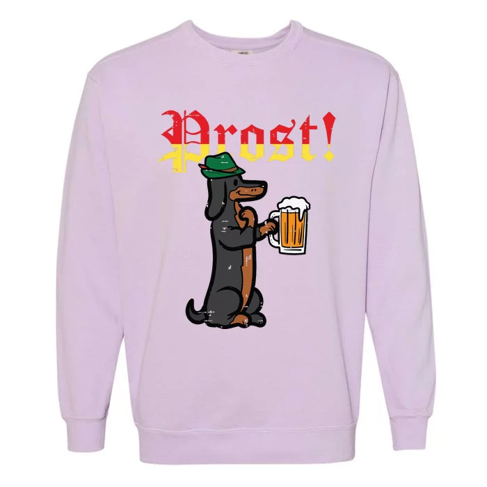 Oktoberfest Wiener Dog Prost German Costume Garment-Dyed Sweatshirt