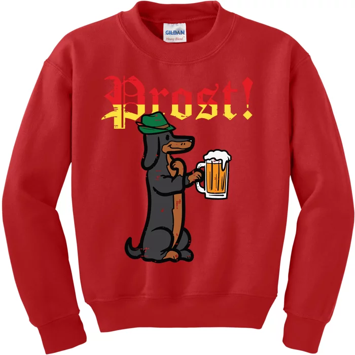 Oktoberfest Wiener Dog Prost German Costume Kids Sweatshirt