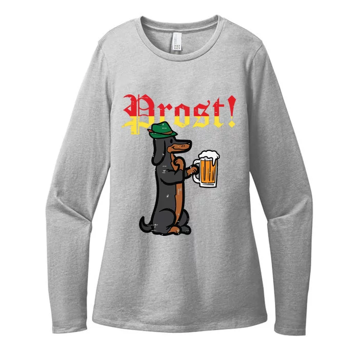 Oktoberfest Wiener Dog Prost German Costume Womens CVC Long Sleeve Shirt