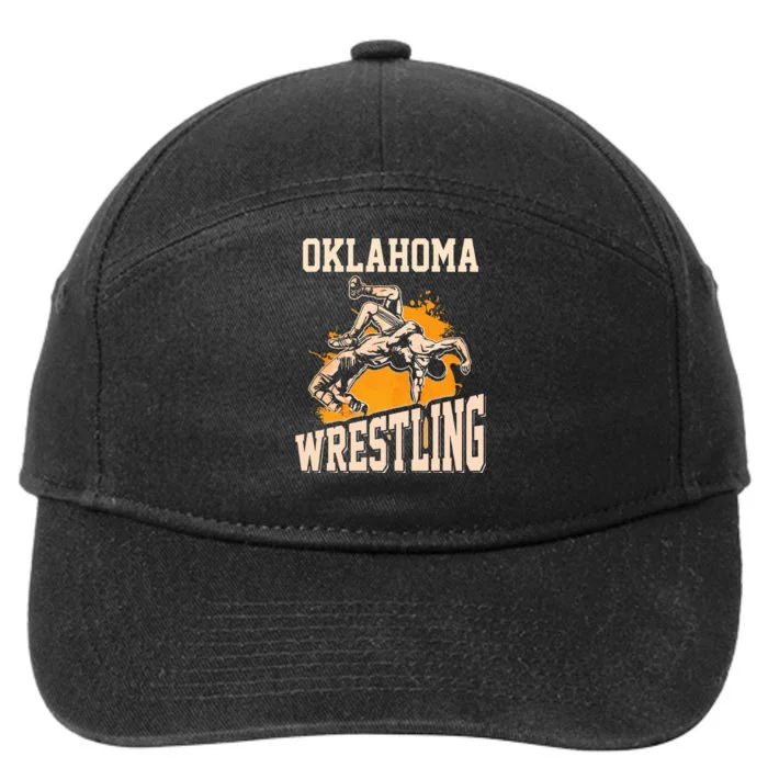 Oklahoma Wrestling Dad Mom Gift For Wrestler Son 7-Panel Snapback Hat