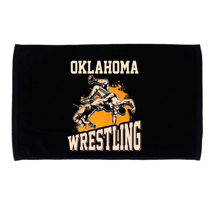 Oklahoma Wrestling Dad Mom Gift For Wrestler Son Microfiber Hand Towel