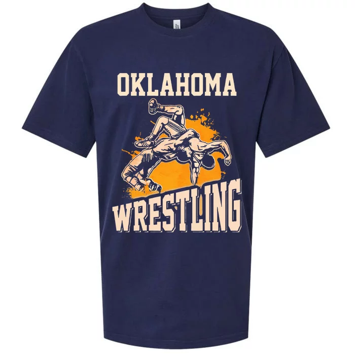 Oklahoma Wrestling Dad Mom Gift For Wrestler Son Sueded Cloud Jersey T-Shirt