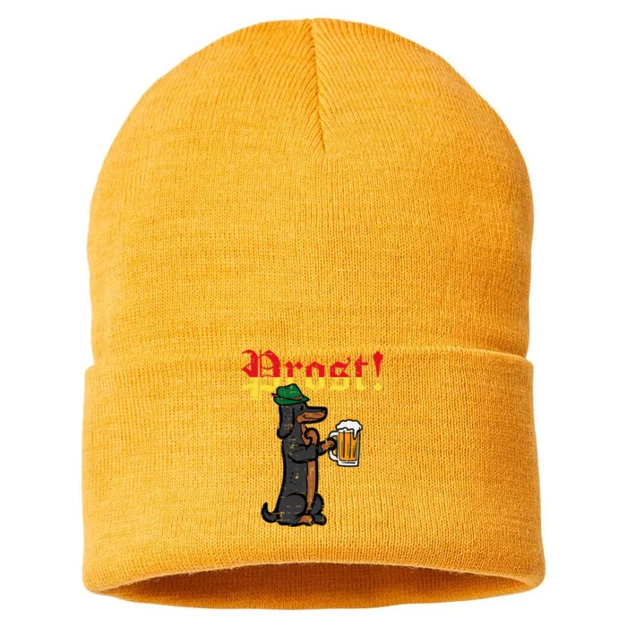 Oktoberfest Wiener Dog Prost German Costume Sustainable Knit Beanie