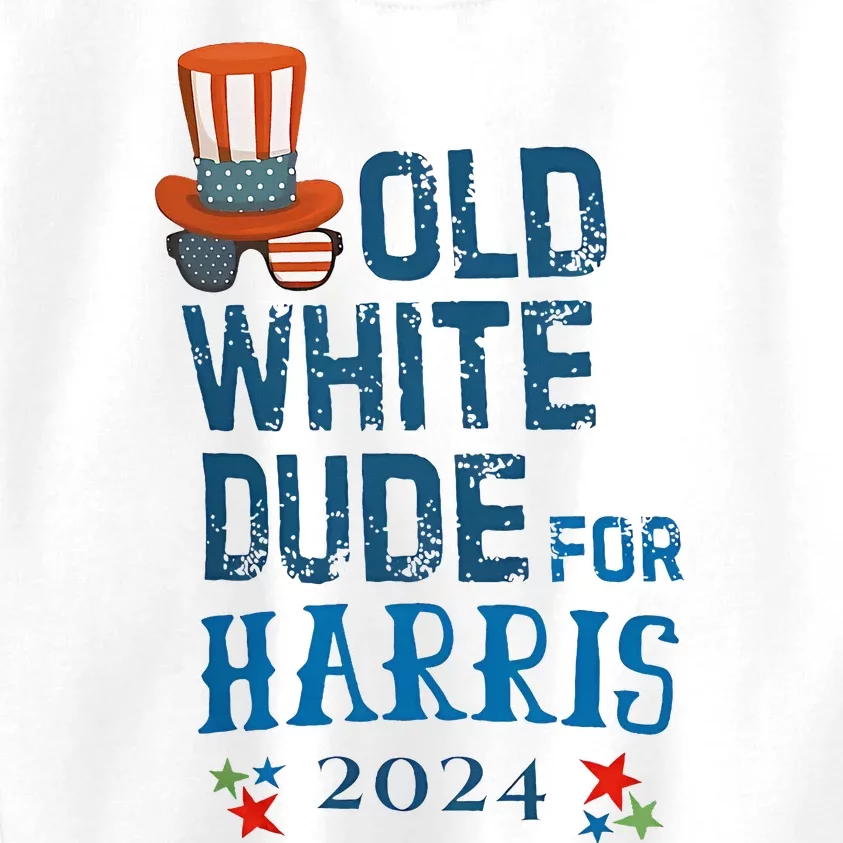 Old White Dude For Kamala Harris President 2024 Kids Sweatshirt