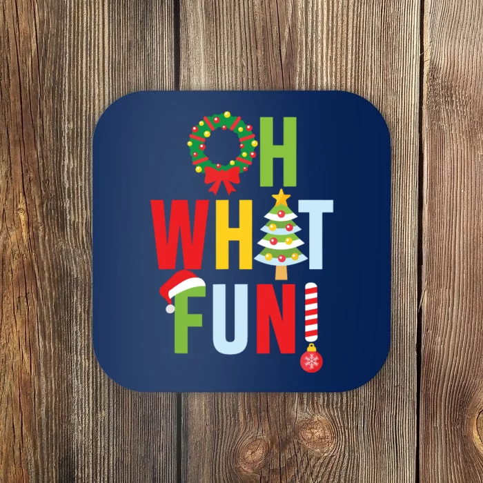 Oh What Fun Christmas With Wreath And Tree Coaster