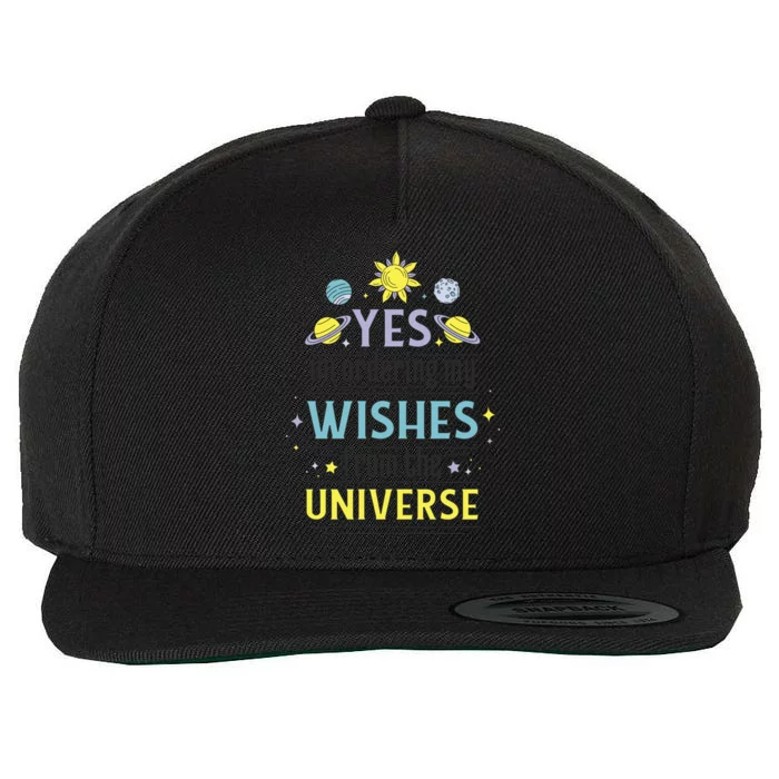 Ordering Wishes From The Universe Wool Snapback Cap