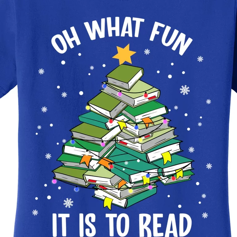 Oh What Fun It Is To Read Christmas Tree Book Lovers Gift Women's T-Shirt