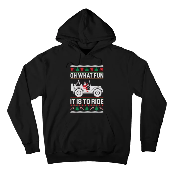 Oh What Fun 4x4 Offroad Suv Ugly Christmas Sweater Hoodie