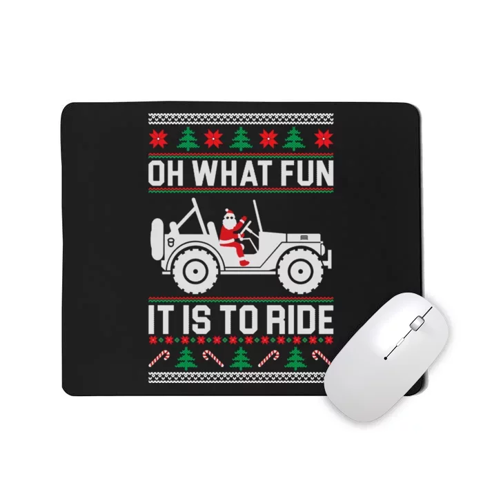 Oh What Fun 4x4 Offroad Suv Ugly Christmas Sweater Mousepad