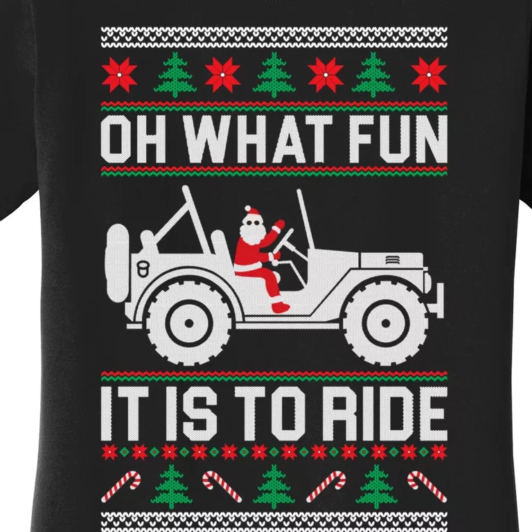 Oh What Fun 4x4 Offroad Suv Ugly Christmas Sweater Women's T-Shirt