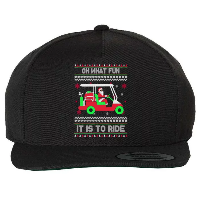 Oh What Fun It Is To Ride Golf Christmas Wool Snapback Cap