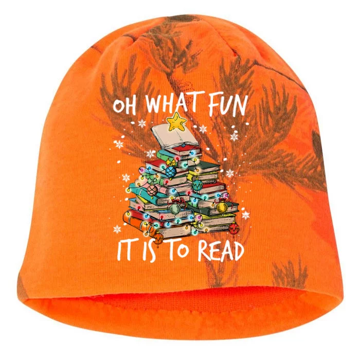 Oh What Fun It Is To Read Christmas Tree Book Lovers Kati - Camo Knit Beanie