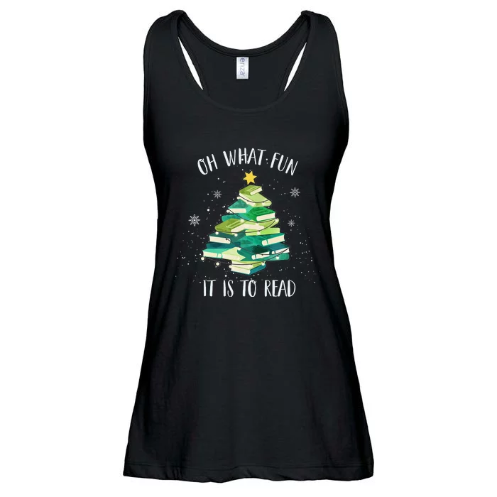 Oh What Fun It Is To Read Christmas Tree Book Holiday Ladies Essential Flowy Tank