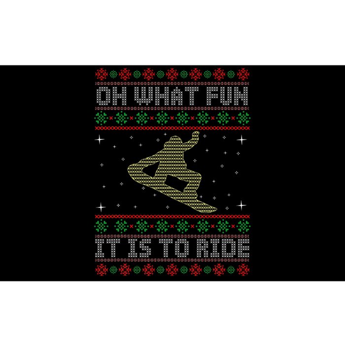 Oh What Fun It Is To Ride Snowboard Ugly Christmas Bumper Sticker