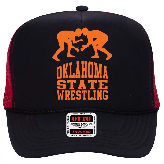 Oklahoma Wrestling Funny High Crown Mesh Trucker Hat