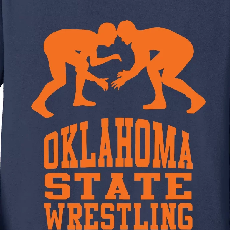 Oklahoma Wrestling Funny Kids Long Sleeve Shirt