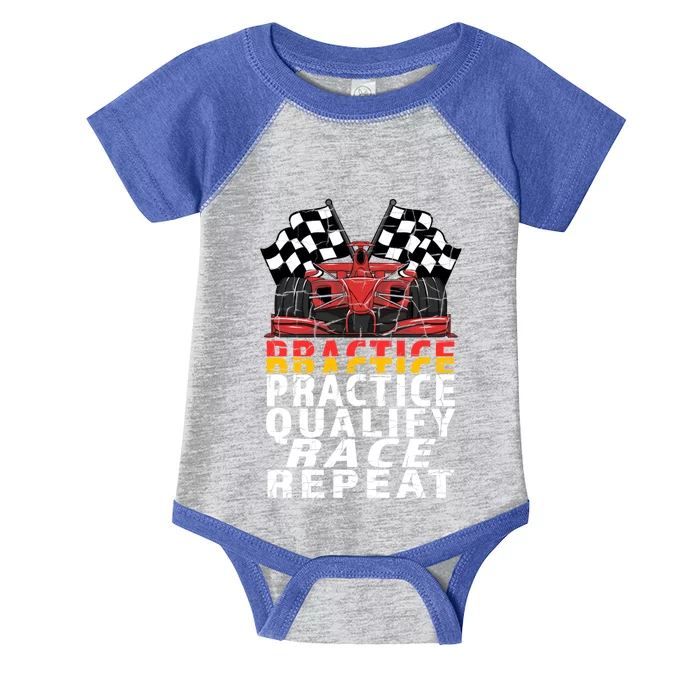 Open Wheel Formula Racing Car Practice Qualify Race Vintage Gift Infant Baby Jersey Bodysuit