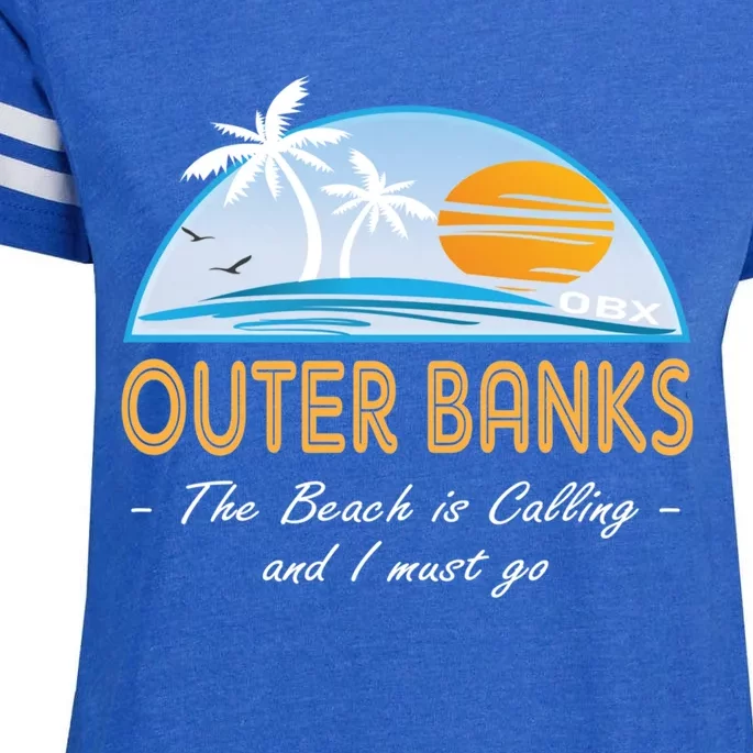 OBX With Funny Slogan for The Outer Banks Enza Ladies Jersey Football T-Shirt