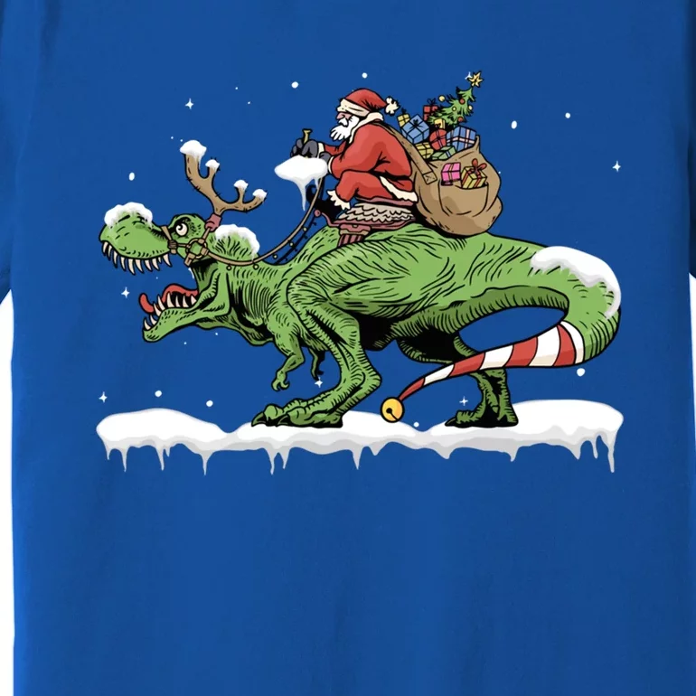 Oh What Fun It Is To Rawr Santa Claus Dinosaur Ride Gift Premium T-Shirt