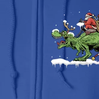 Oh What Fun It Is To Rawr Santa Claus Dinosaur Ride Gift Full Zip Hoodie