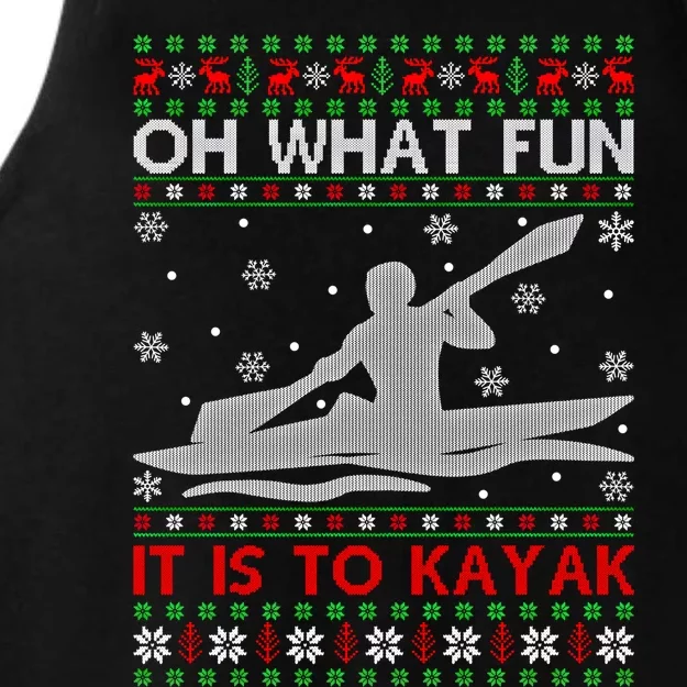 Oh What Fun It Is To Kayak Kayaking Ugly Christmas Gift Ladies Tri-Blend Wicking Tank