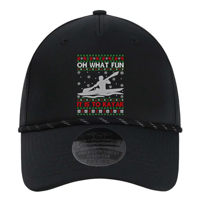 Oh What Fun It Is To Kayak Kayaking Ugly Christmas Gift Performance The Dyno Cap