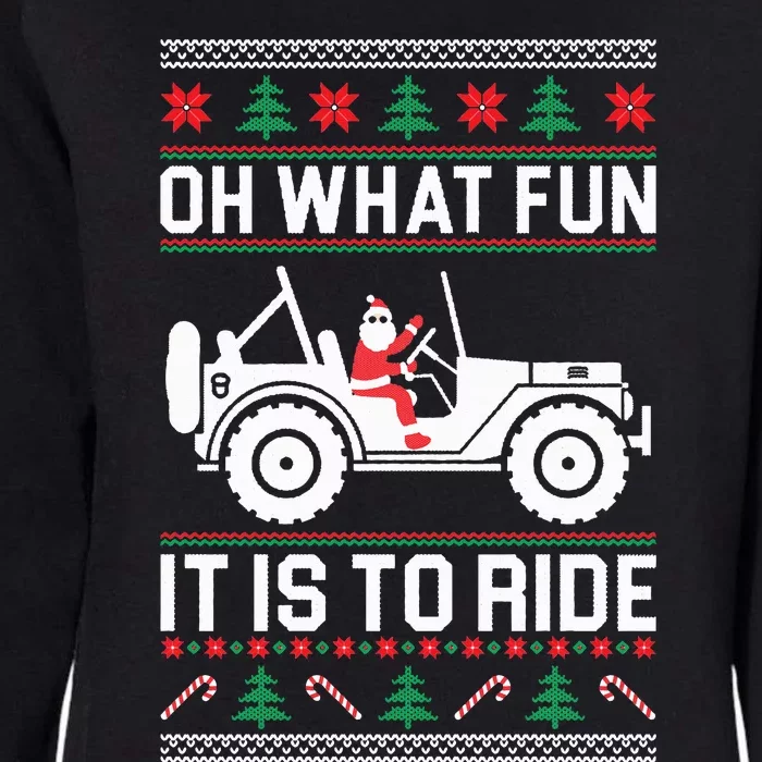 Oh What Fun  4x4 Offroad SUV Ugly Christmas Sweater Womens California Wash Sweatshirt