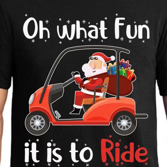 Oh What Fun It Is To Ride Golf Cart Golfer Christmas Golfing Pajama Set