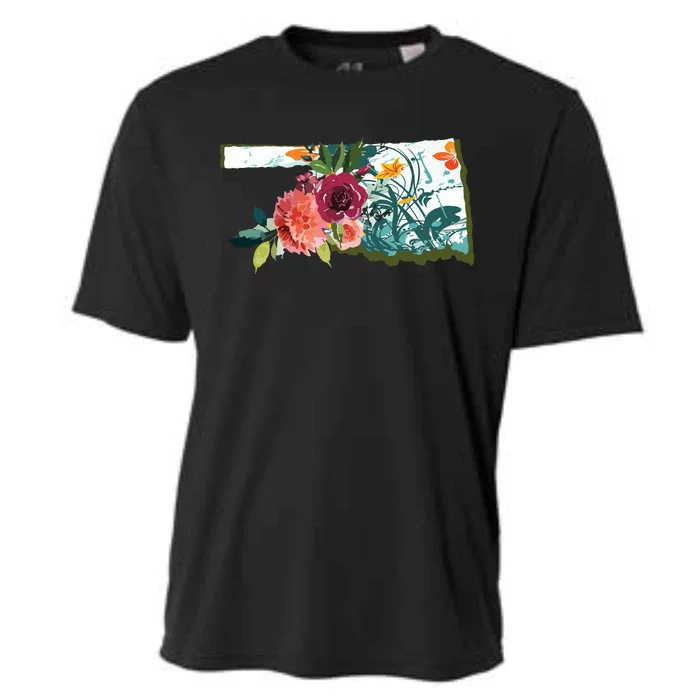 Oklahoma Watercolor Flower Cooling Performance Crew T-Shirt