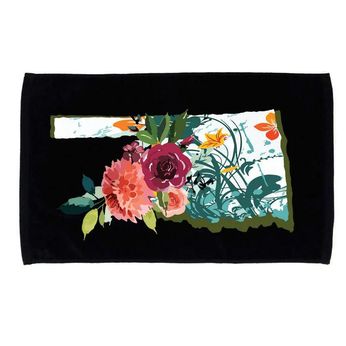 Oklahoma Watercolor Flower Microfiber Hand Towel