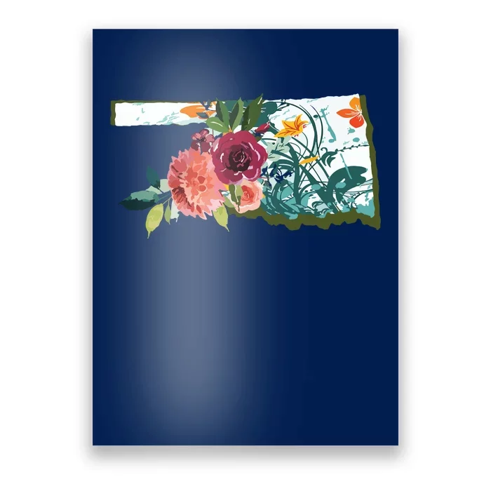 Oklahoma Watercolor Flower Poster