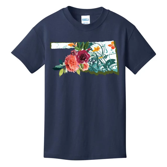 Oklahoma Watercolor Flower Kids T-Shirt